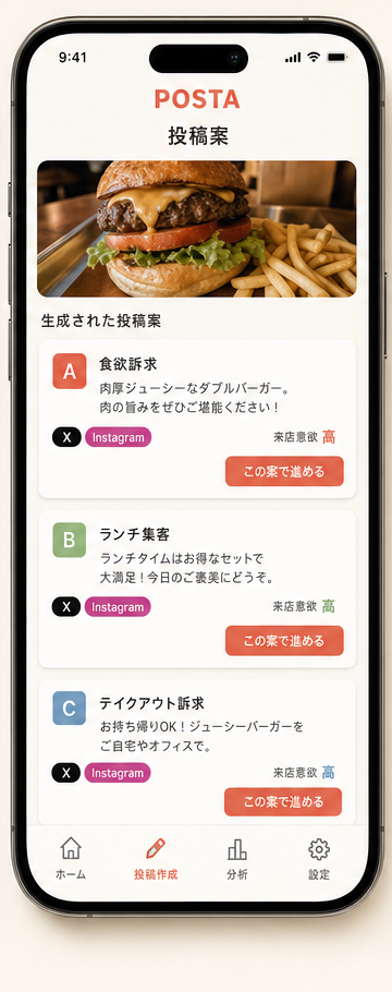 投稿案比較画面